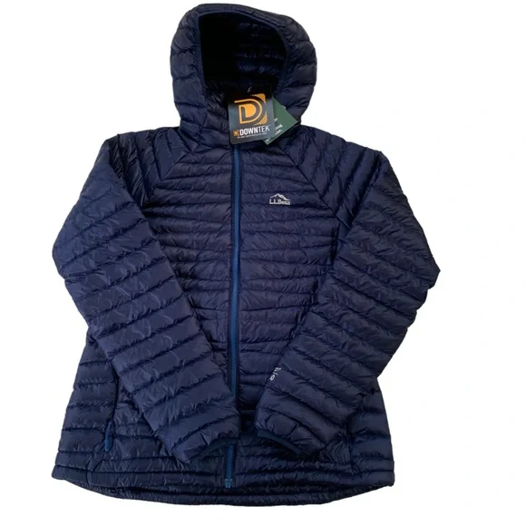 L.L. Bean Women's Ultralight 850 Down Packable Hooded Jacket Navy Size S NWT - Picture 6 of 16